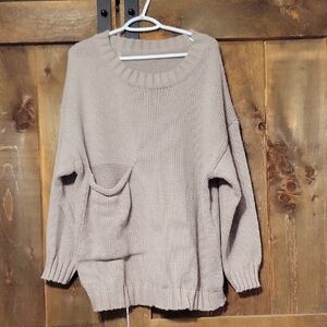Cozy Beige Women's Crew Neck Sweater